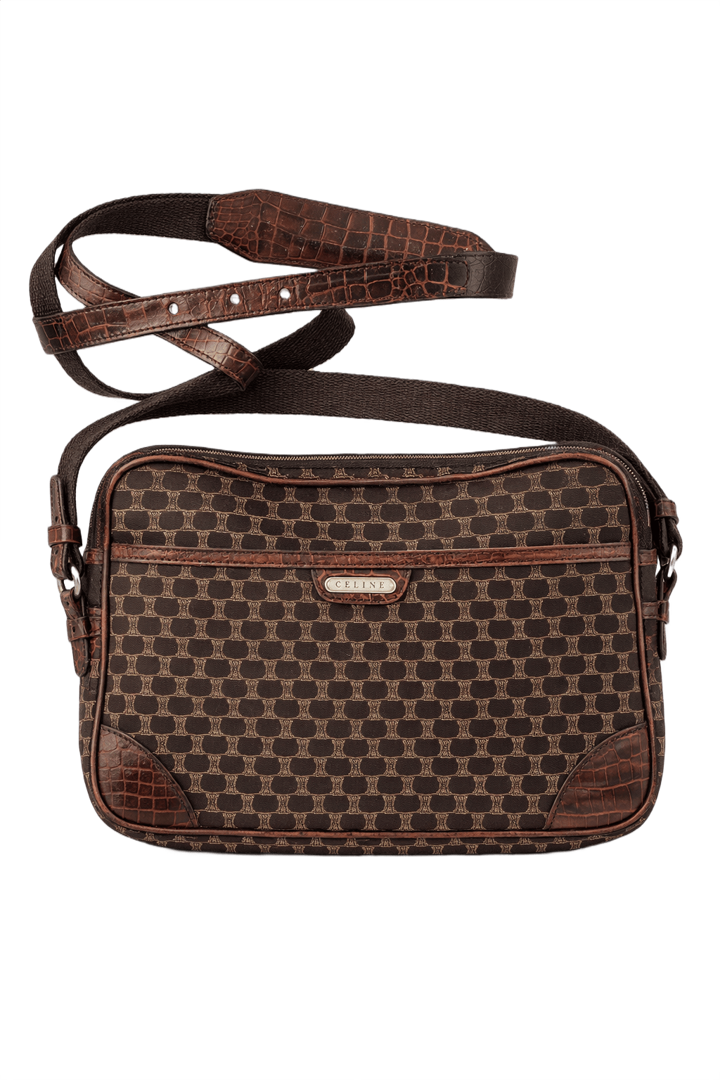 1980s Brown Synthetic Bag - Front View