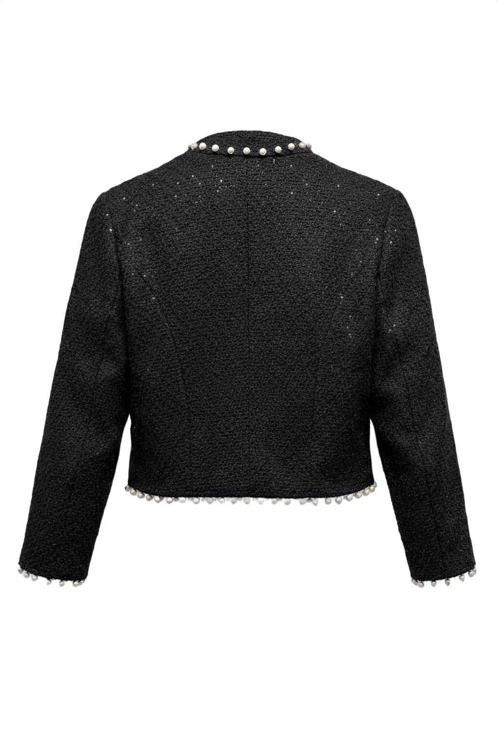 1990s Black Wool Blend Blazer - Back View