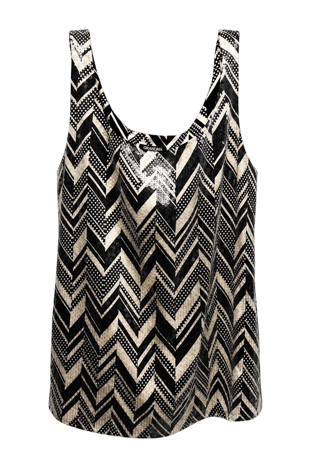 1990s Black Silk-Like Tank Top - Front View