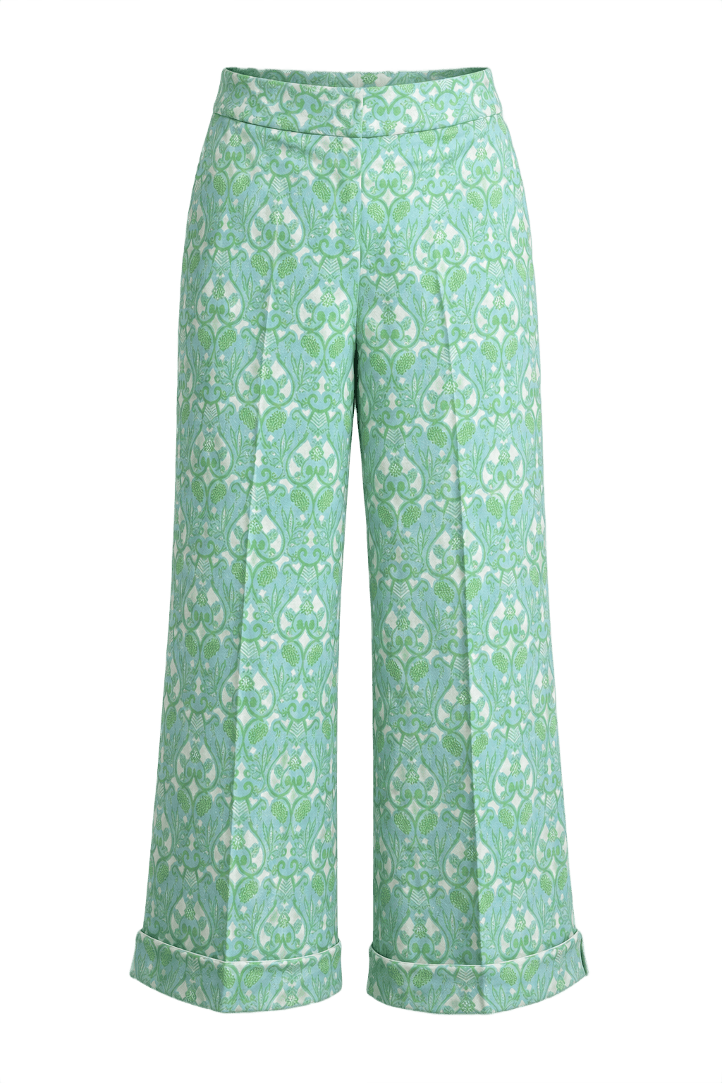 1960s Light Green Cotton Blend Pants - Front View