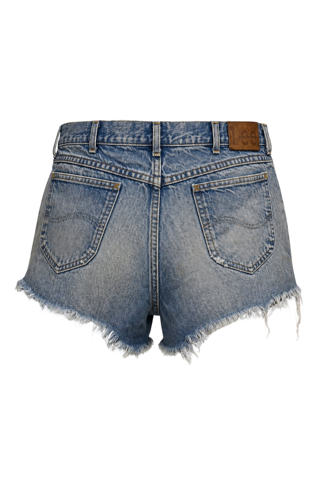 1990s Light Blue Denim Shorts - Back View