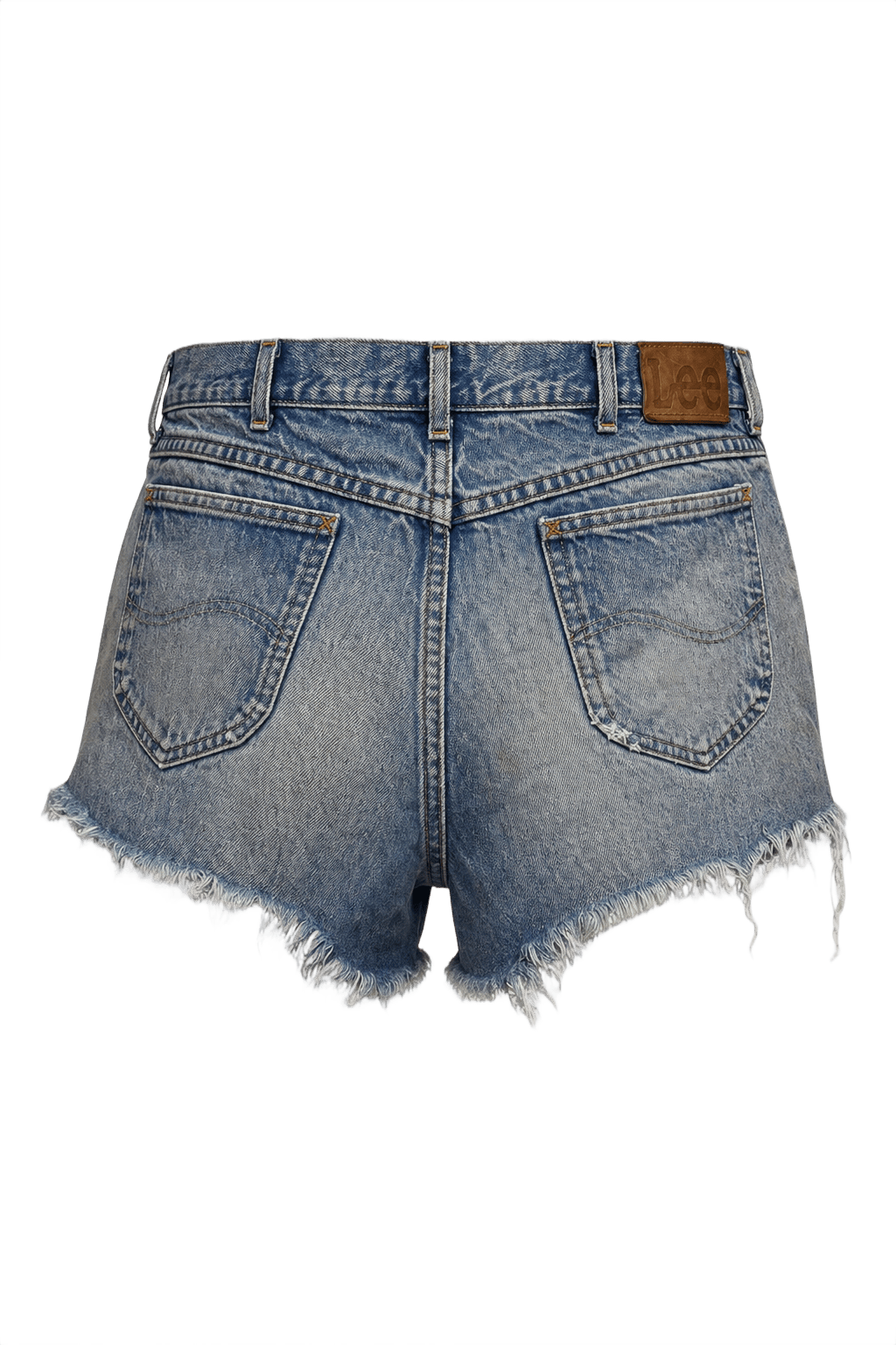 1990s Light Blue Denim Shorts - Back View