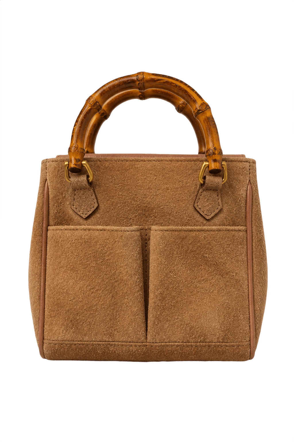 1980s Tan Suede Bag - Front View