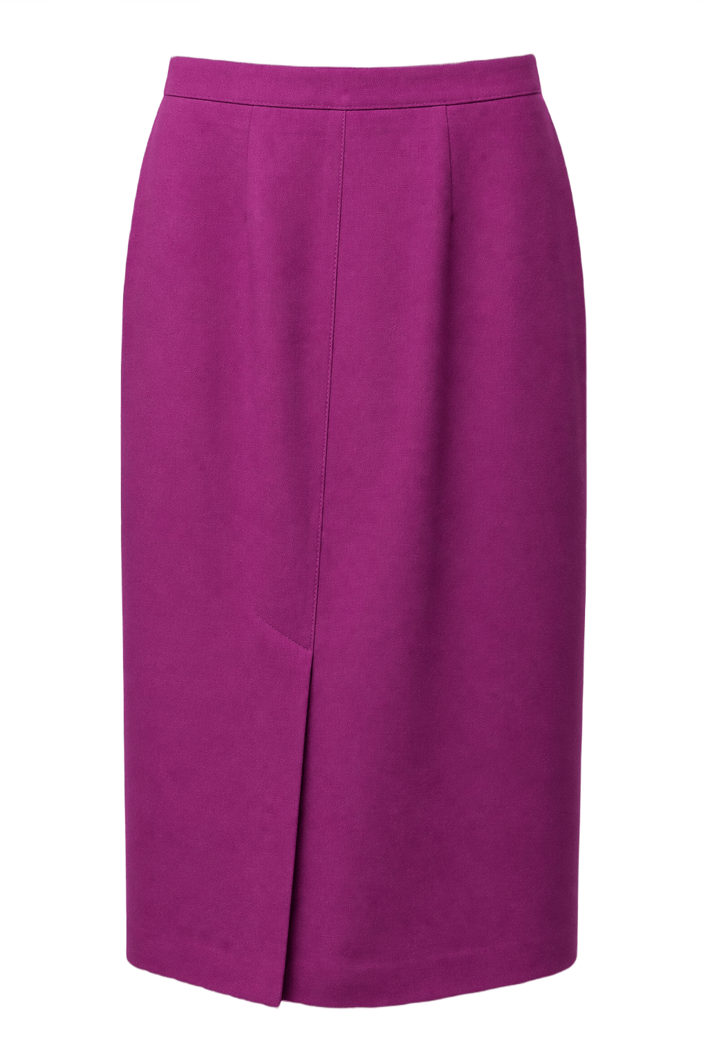 1970s Magenta Synthetic Blend Skirt - Front View