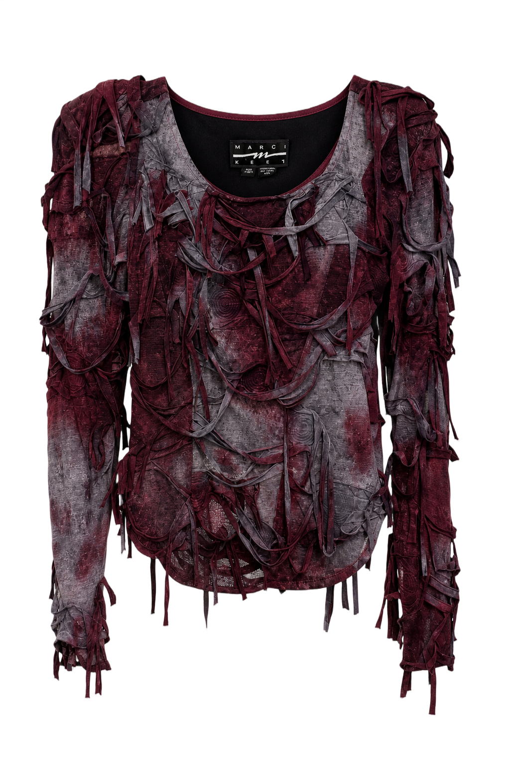 1990s Burgundy Cotton Blouse - Front View