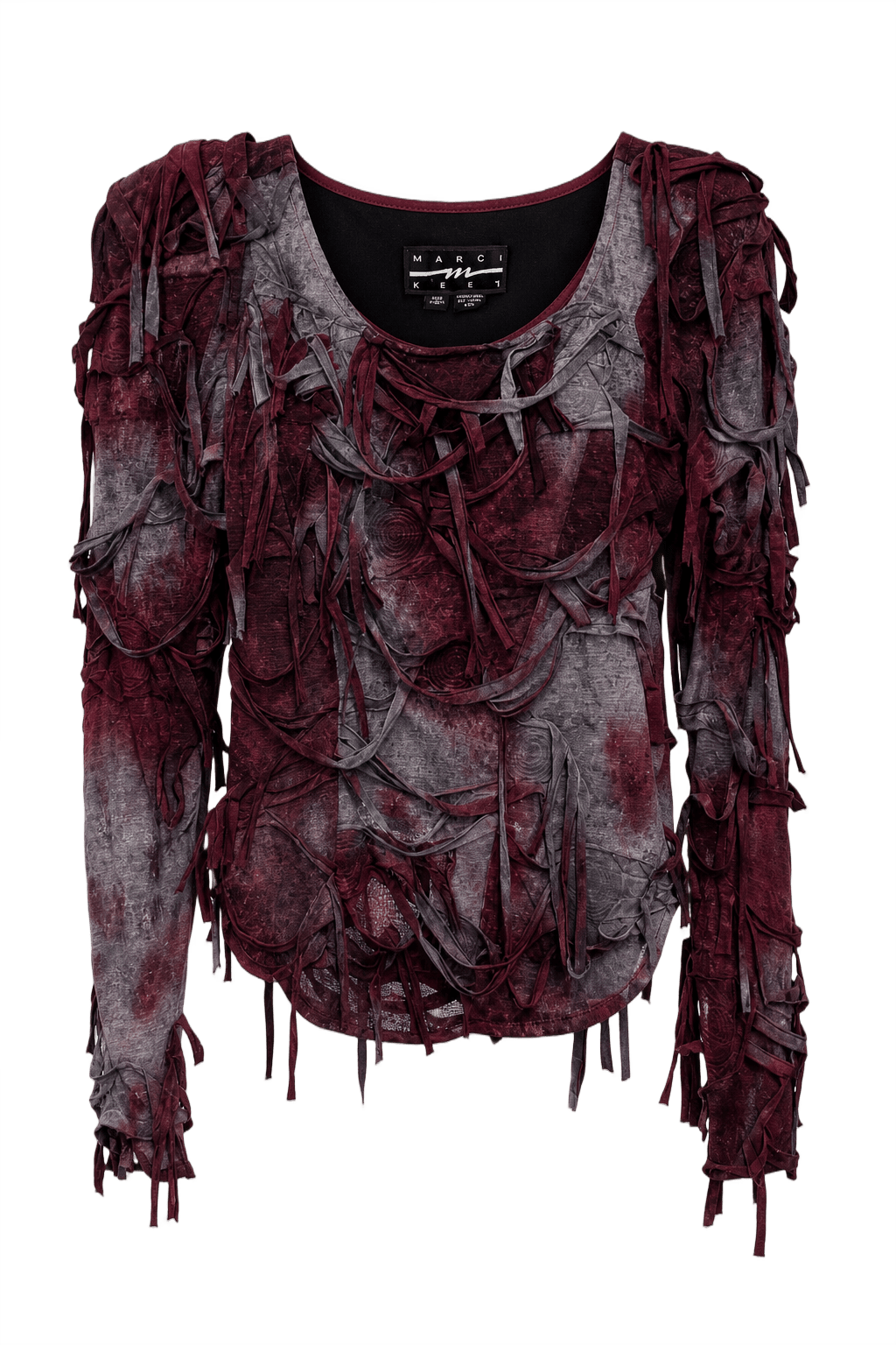 1990s Burgundy Cotton Blouse - Front View