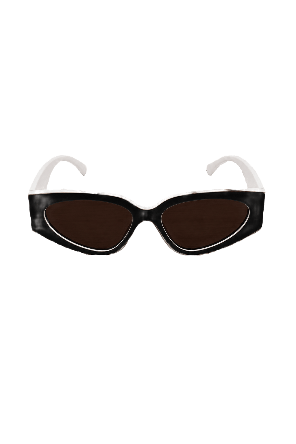 1990s Black and White Acetate Sunglasses - Front View