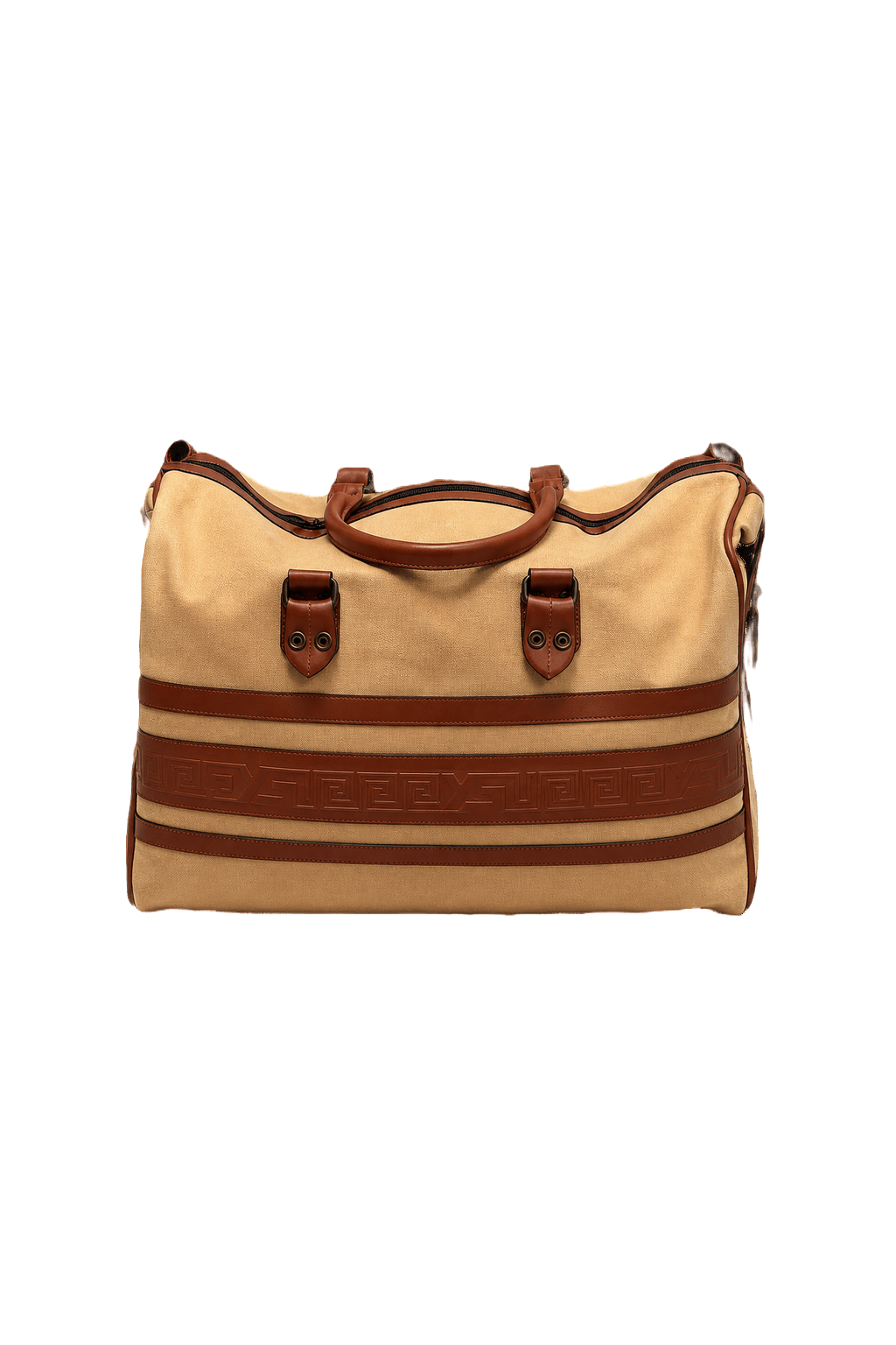1970s Beige Canvas Bag - Front View