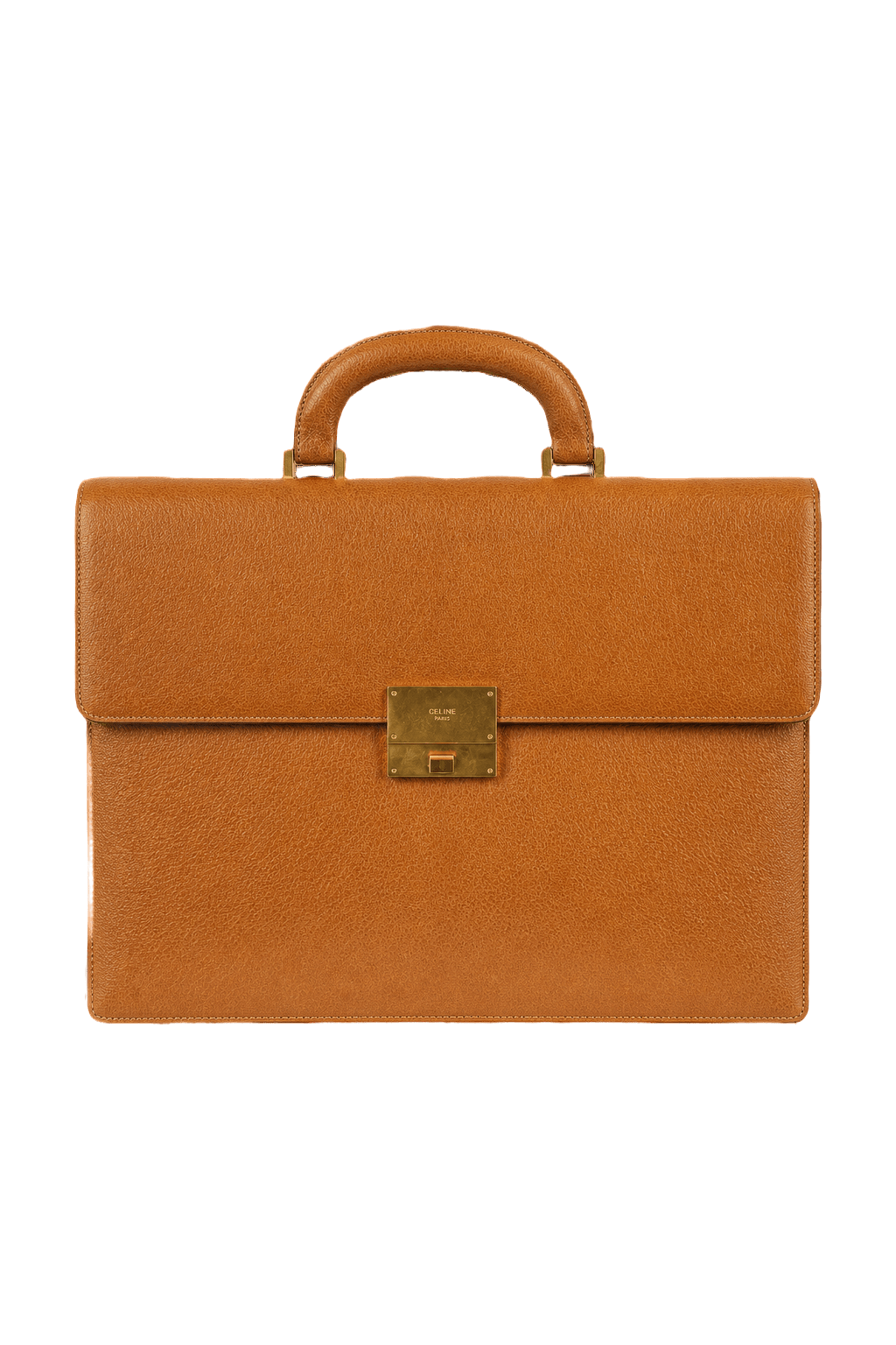 1980s Tan Leather Bag - Front View