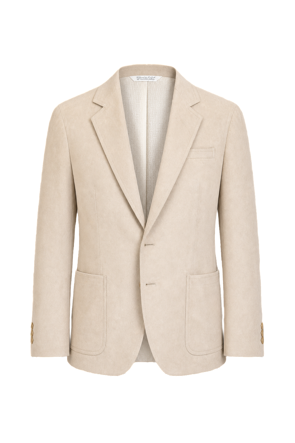 1980s Cream Wool Blend Blazer - Front View