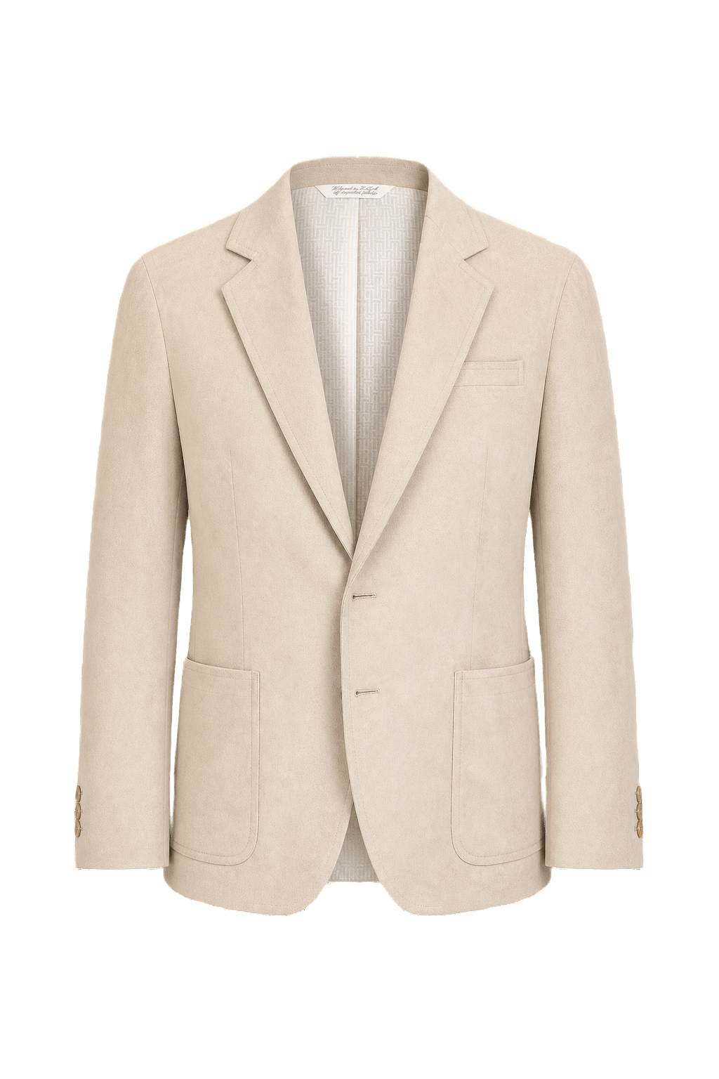 1980s Cream Wool Blend Blazer - Front View