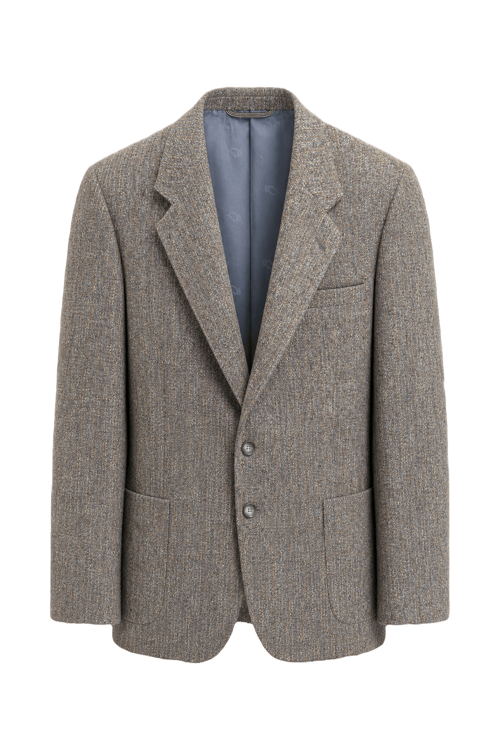 1980s Brown Tweed Wool Blend Blazer - Front View