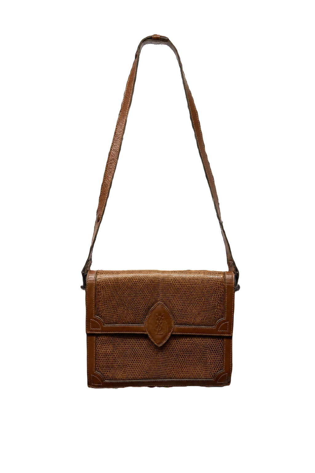 1980s Brown Leather Bag - Front View