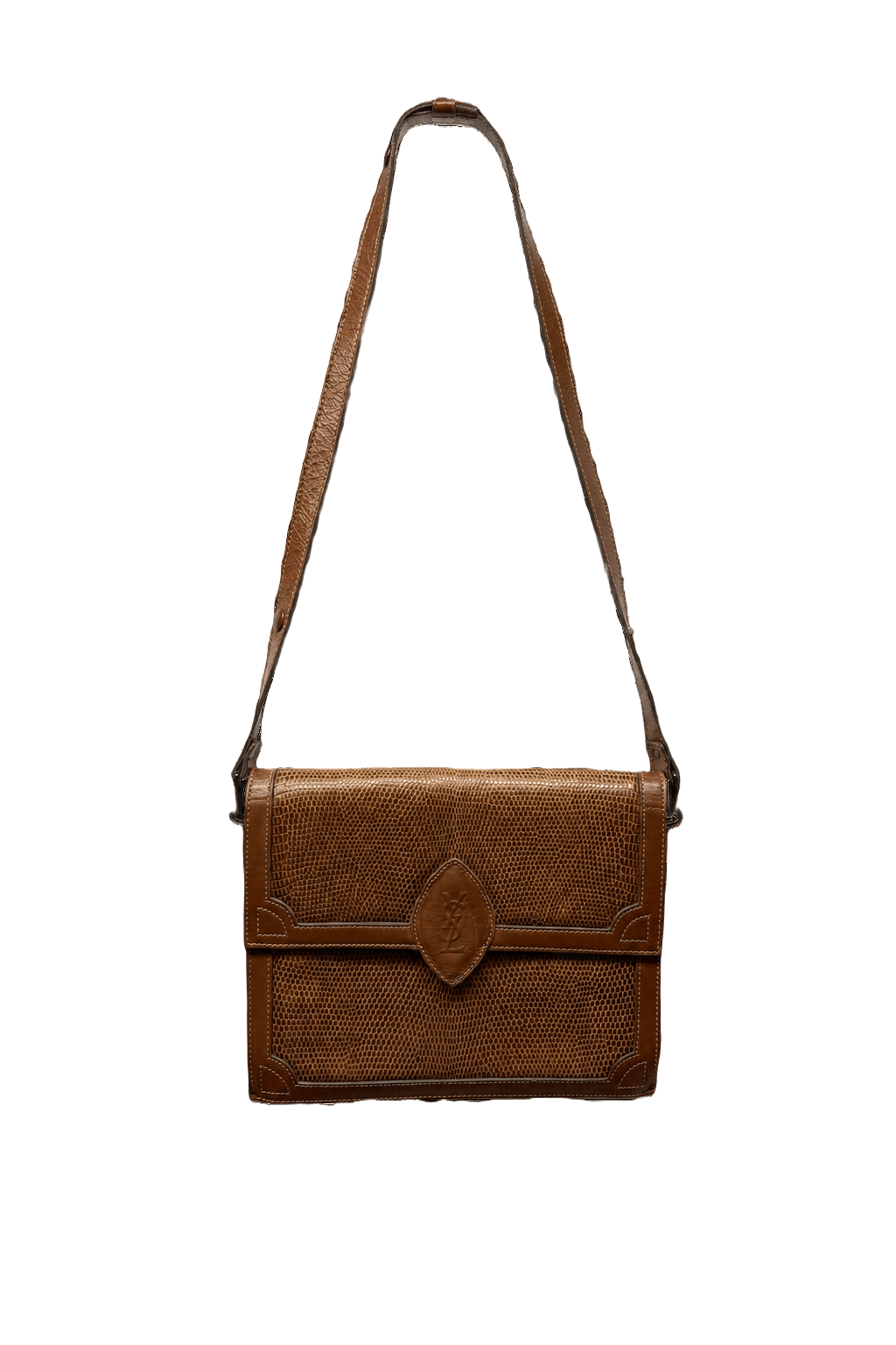 1980s Brown Leather Bag - Front View