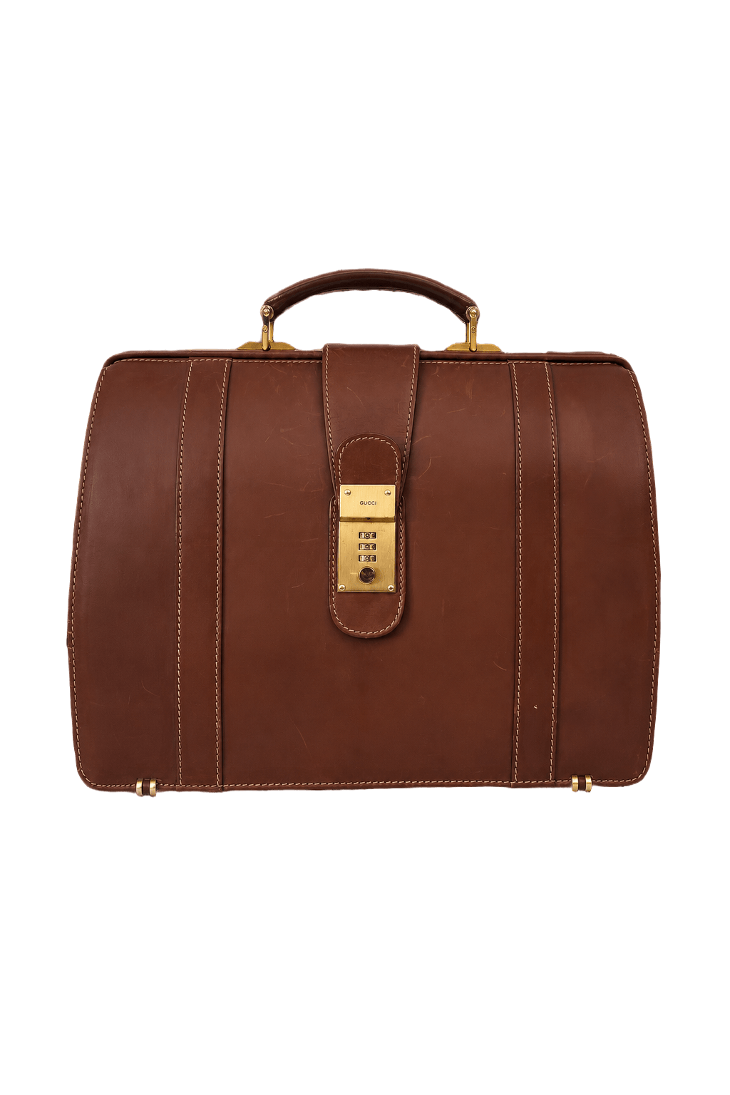 1980s Brown Leather Bag - Front View