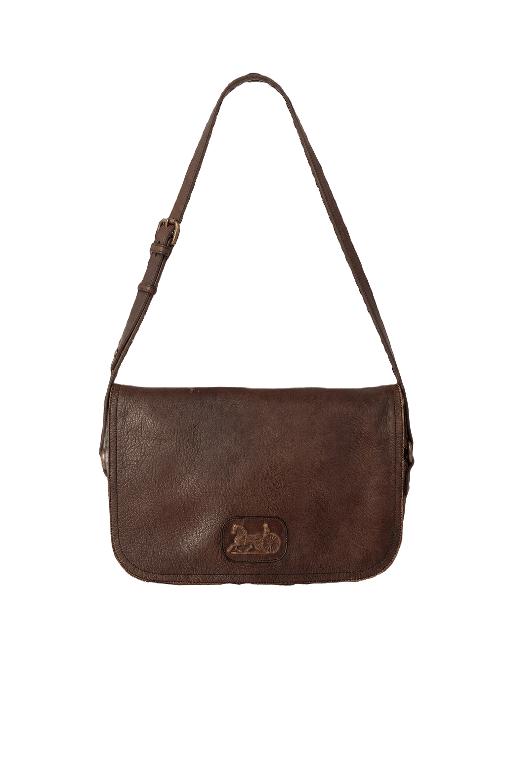 1980s Brown Leather Bag - Front View