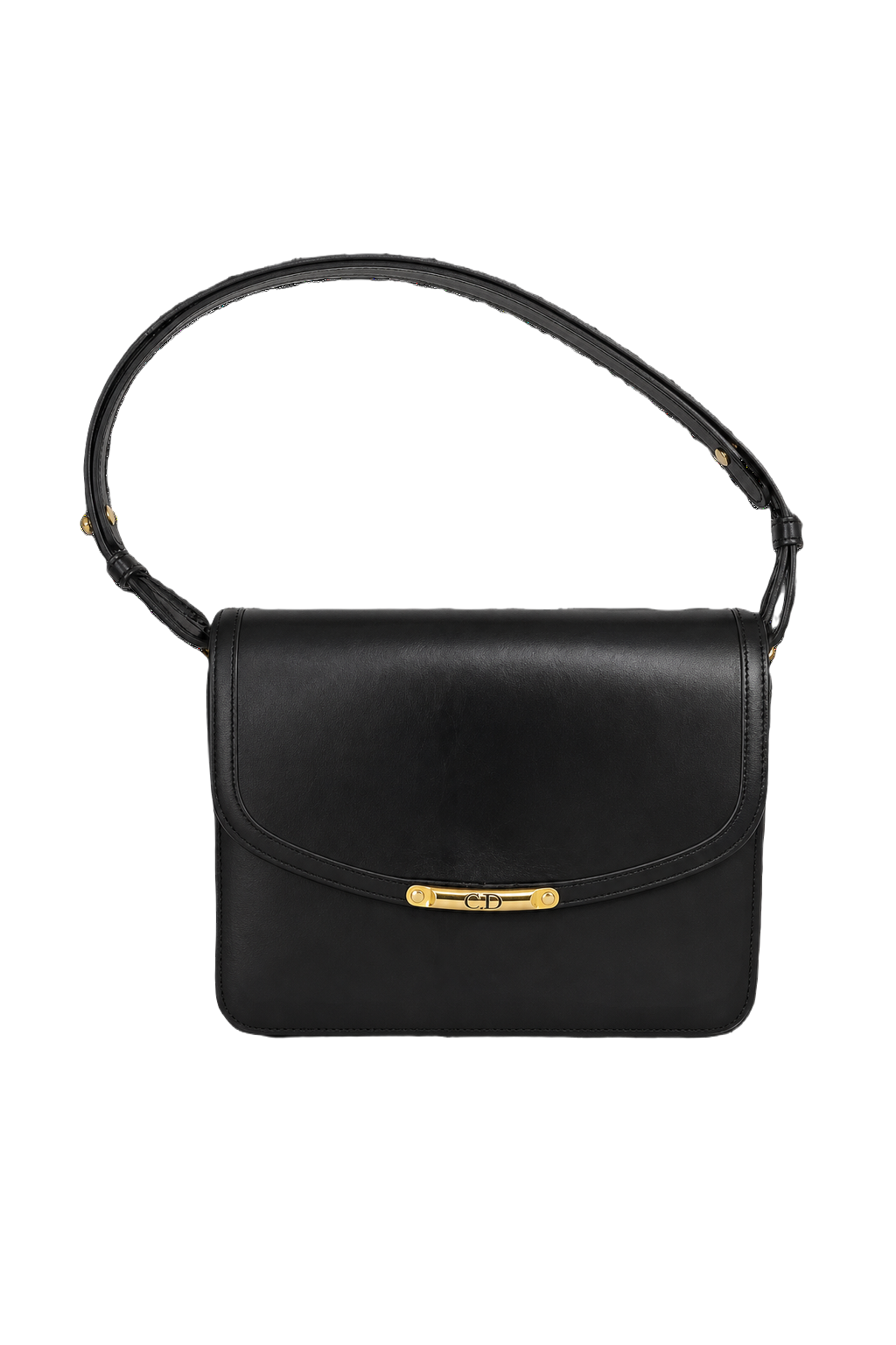 1980s Black Leather Bag - Front View