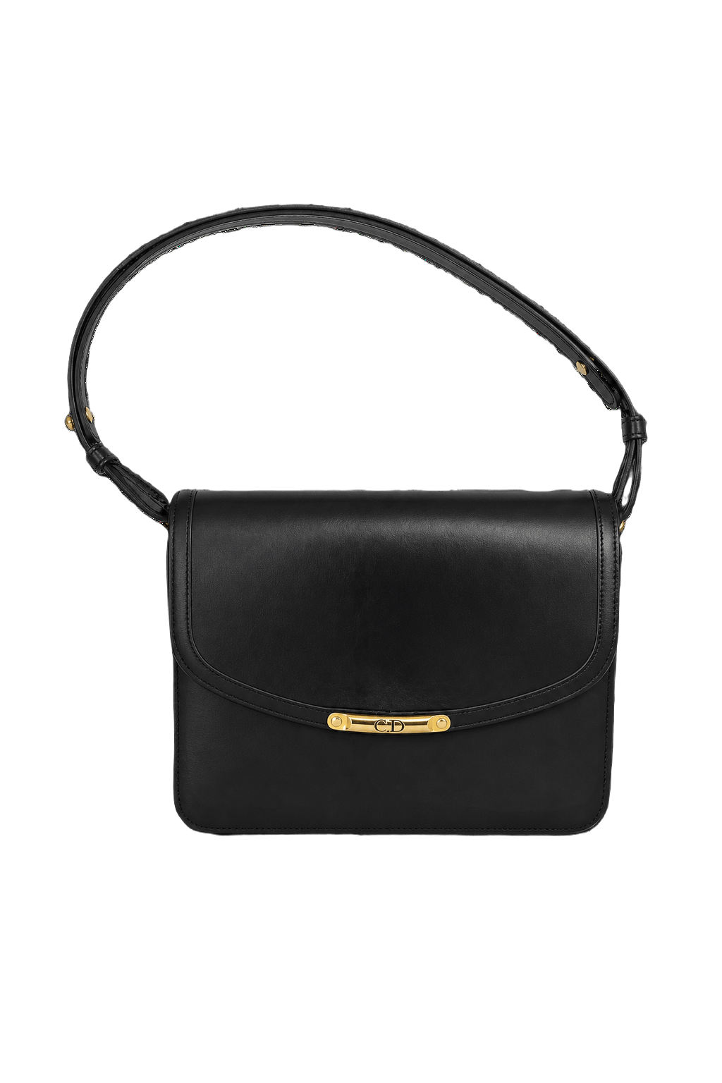 1980s Black Leather Bag - Front View