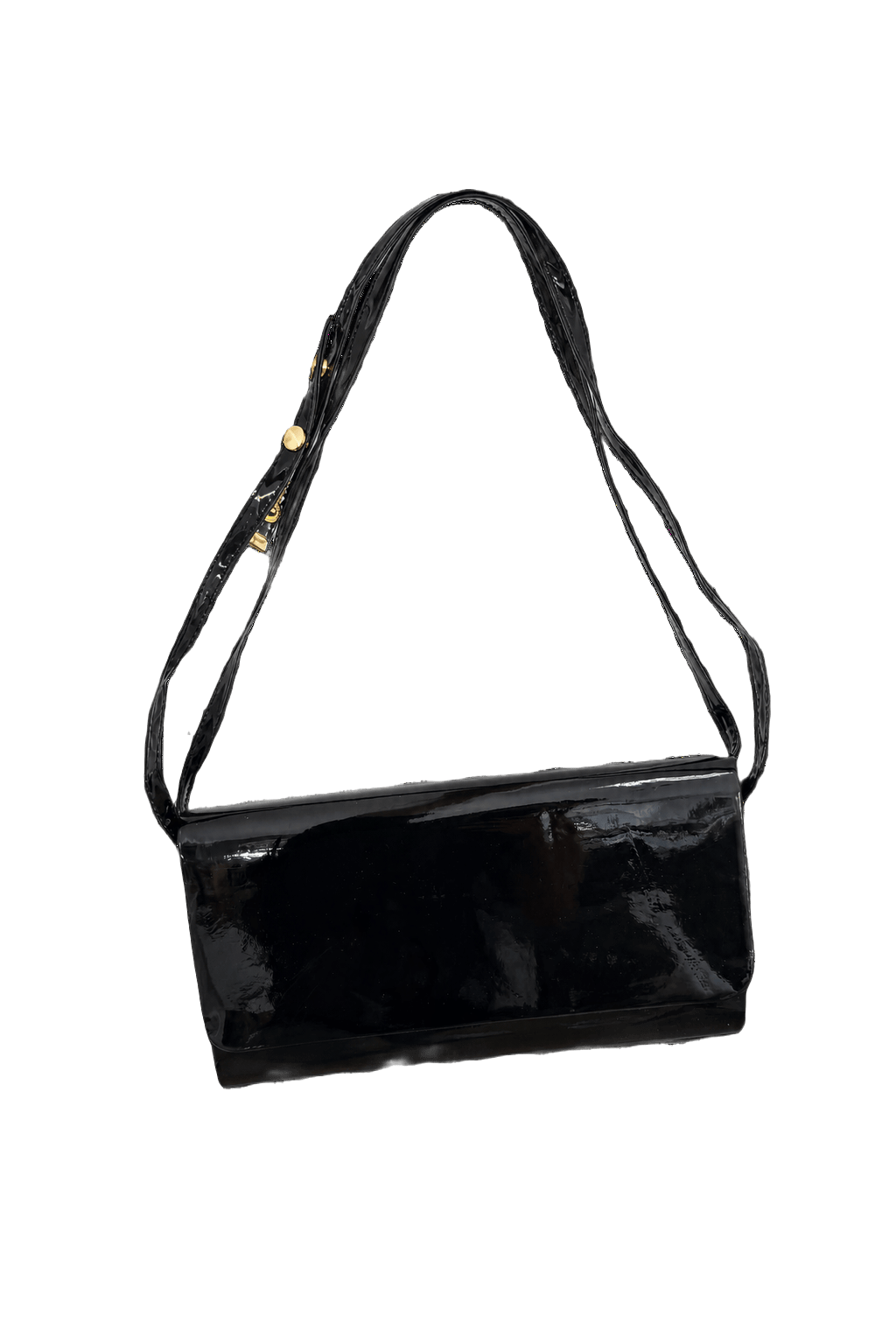 1990s Black Leather Bag - Front View