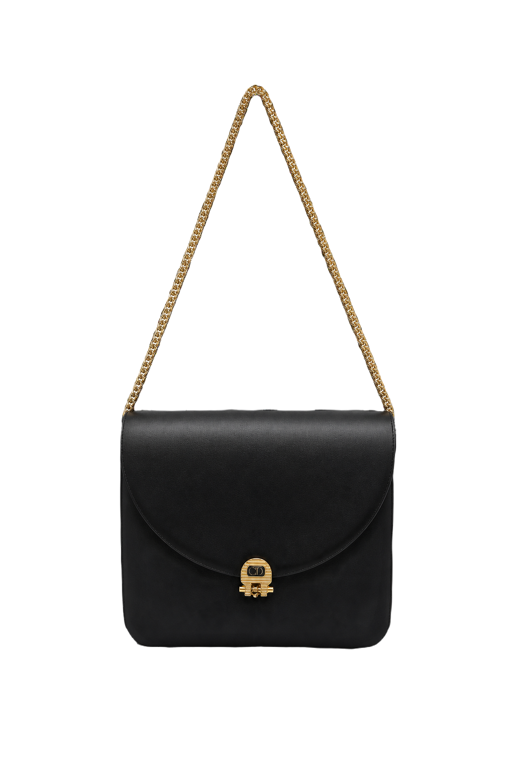 1980s Black Leather Bag - Front View