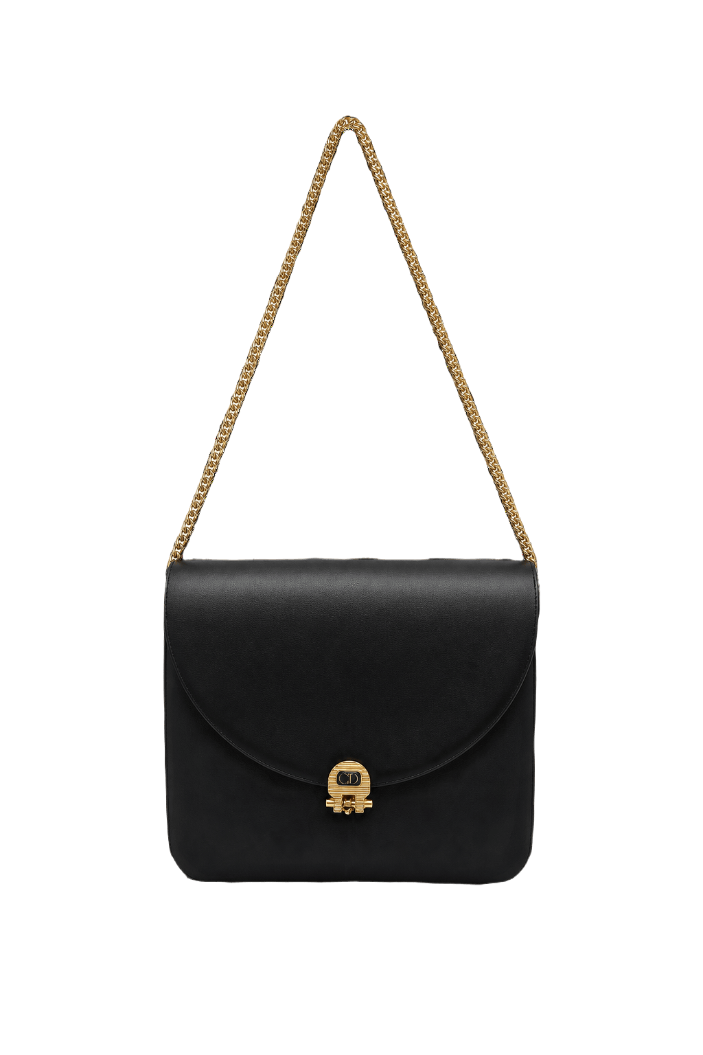 1980s Black Leather Bag - Front View