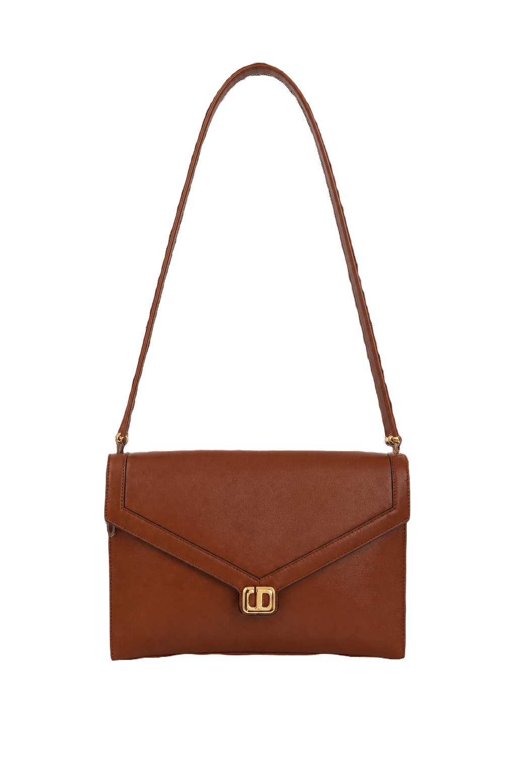 1980s Brown Leather Handbag - Front View