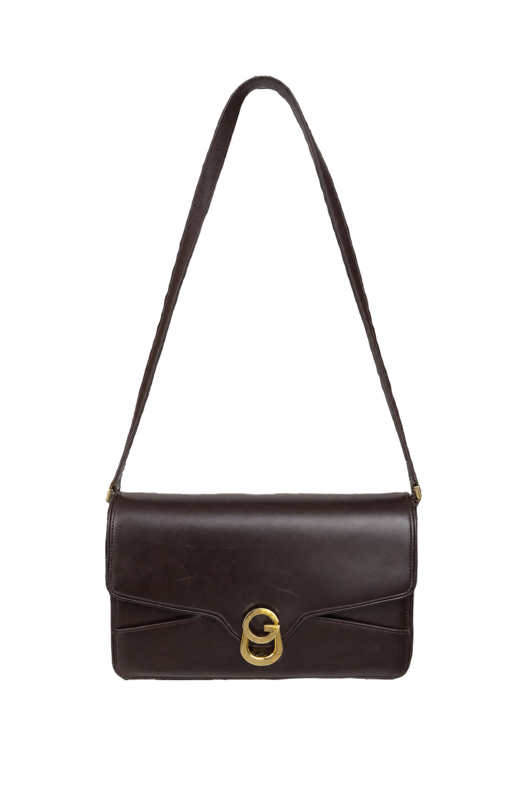 1990s Dark Brown Leather Bag - Front View