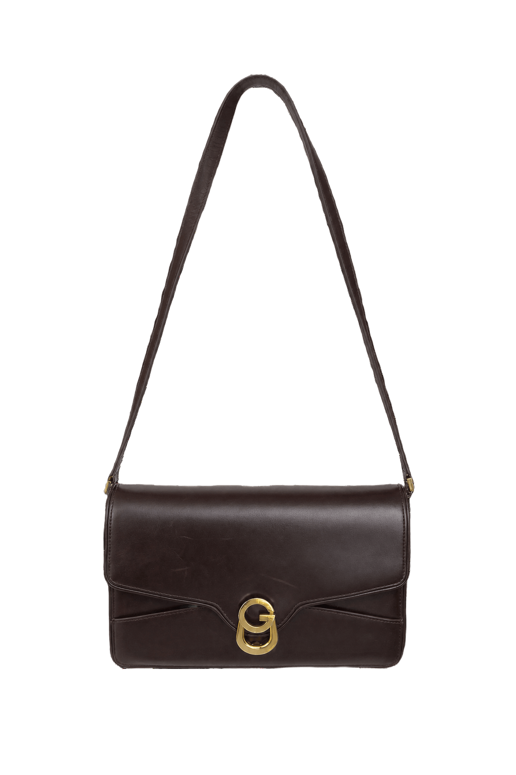 1990s Dark Brown Leather Bag - Front View