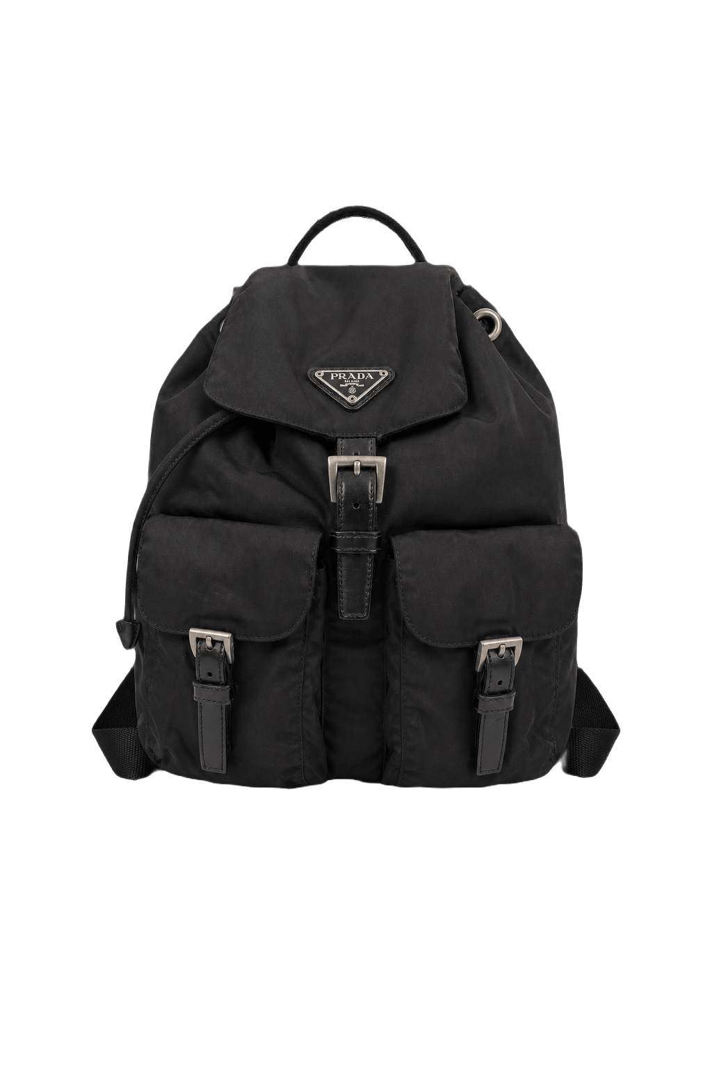 1980s Black Nylon Backpack - Front View