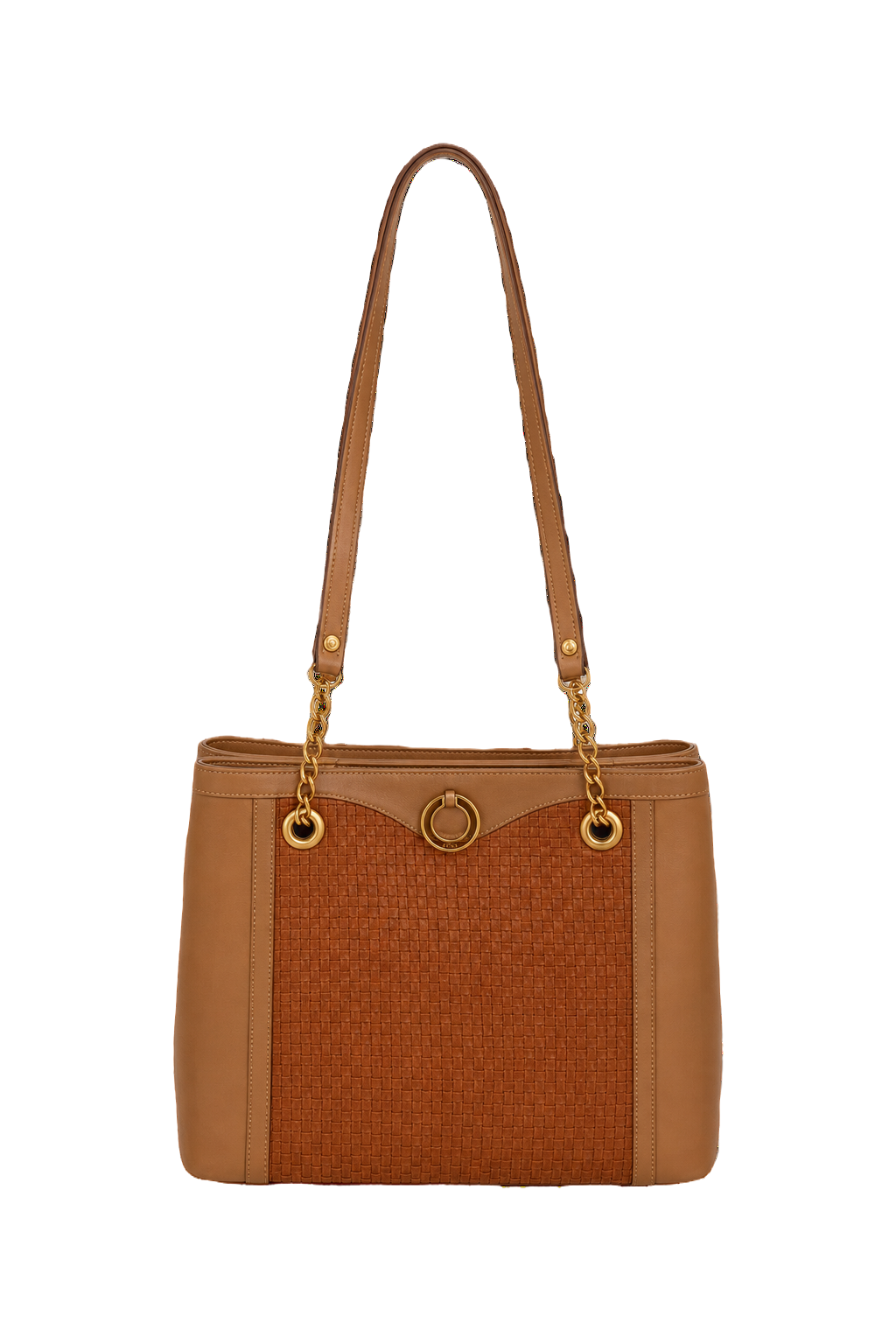 1980s Tan Leather Bag - Front View