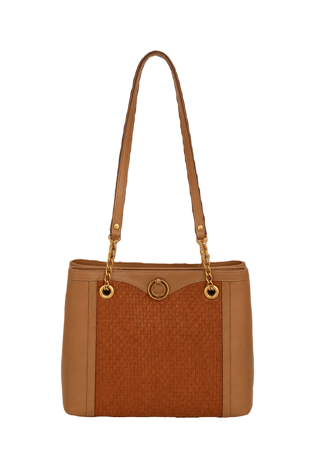1980s Tan Leather Bag - Front View