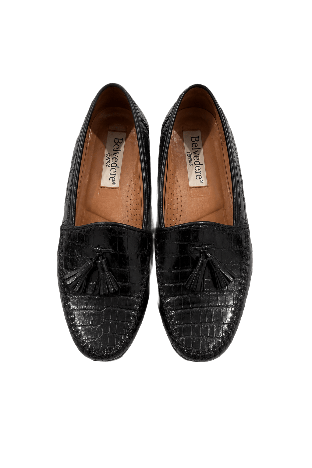 1980s Black Leather Shoes - Front View