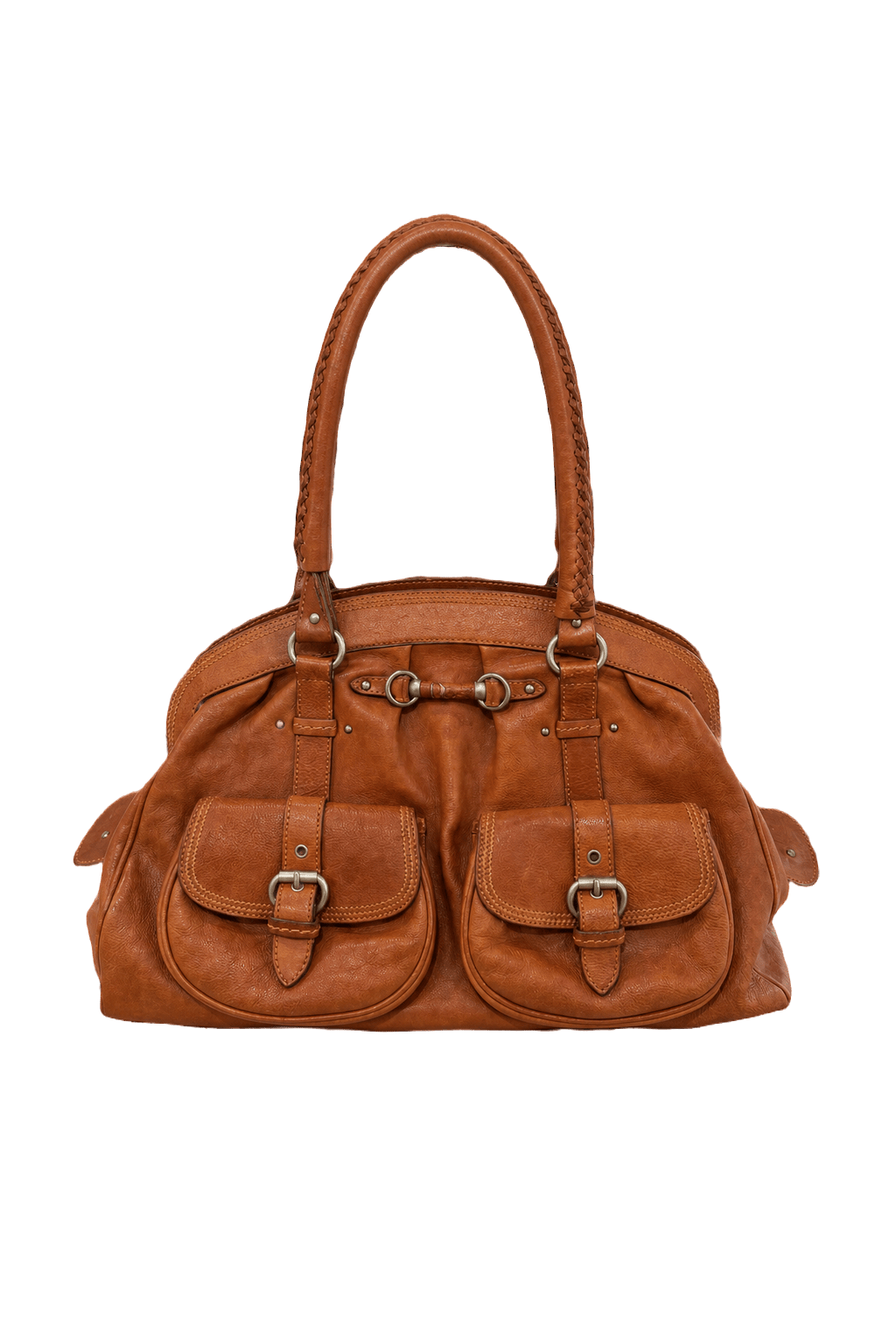 1980s Brown Leather Bag - Front View