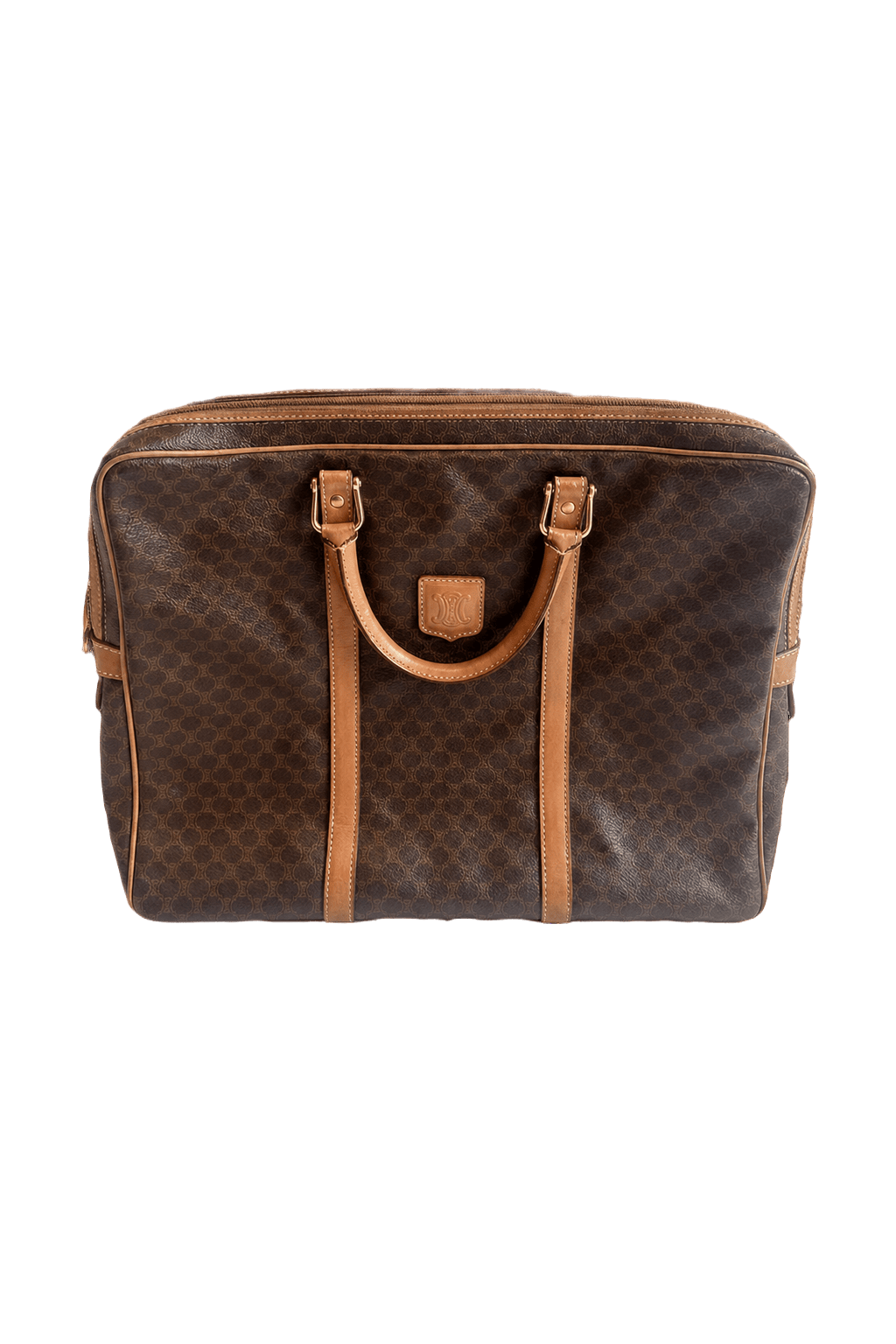 1990s Brown Synthetic Leather Bag - Front View