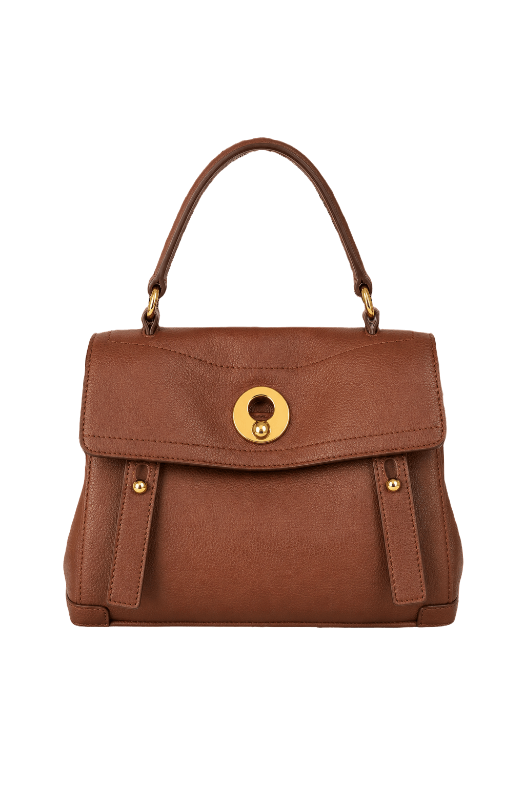 1980s Brown Leather Bag - Front View