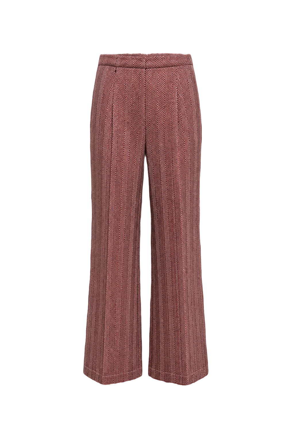 1960s Pink Cream Polyester Pants - Front View