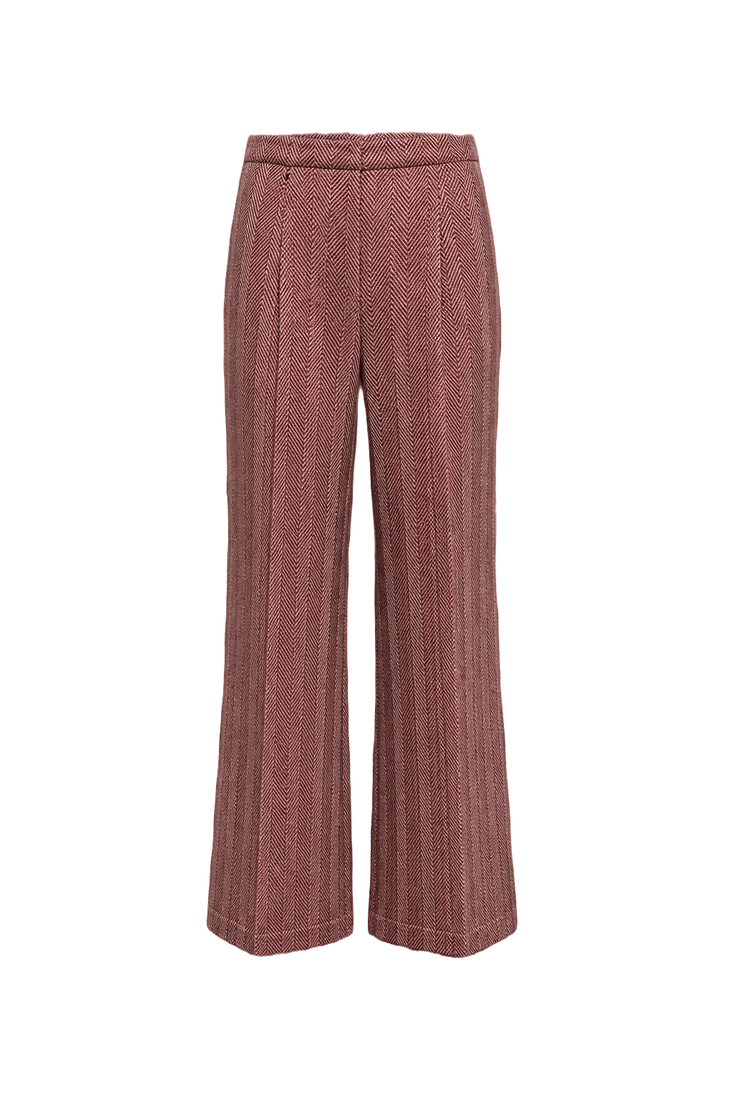 1960s Pink Cream Polyester Pants - Front View