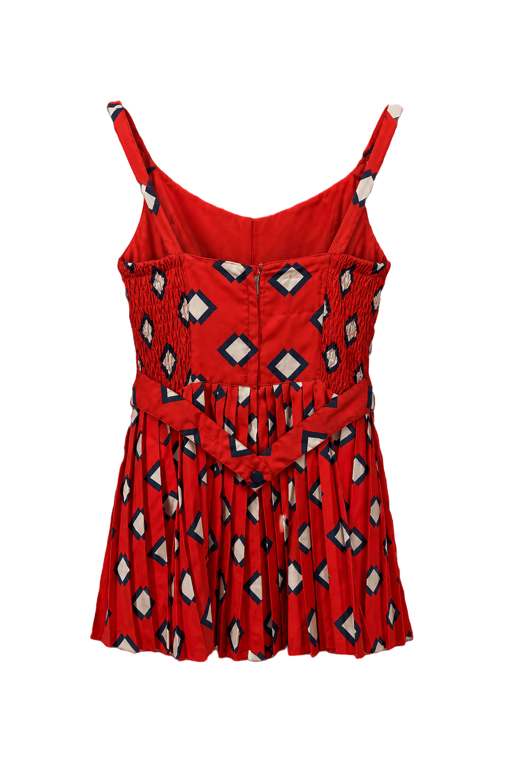 1960s Red Satin Romper - Front View