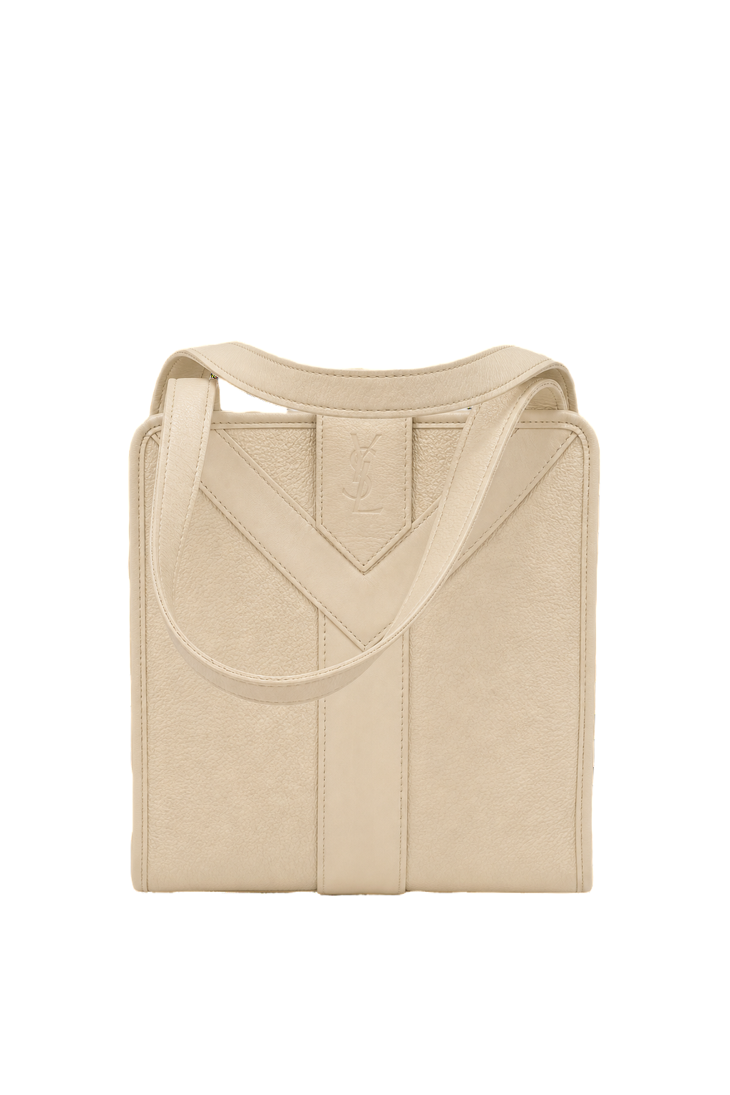 1980s Cream Leather Bag - Front View