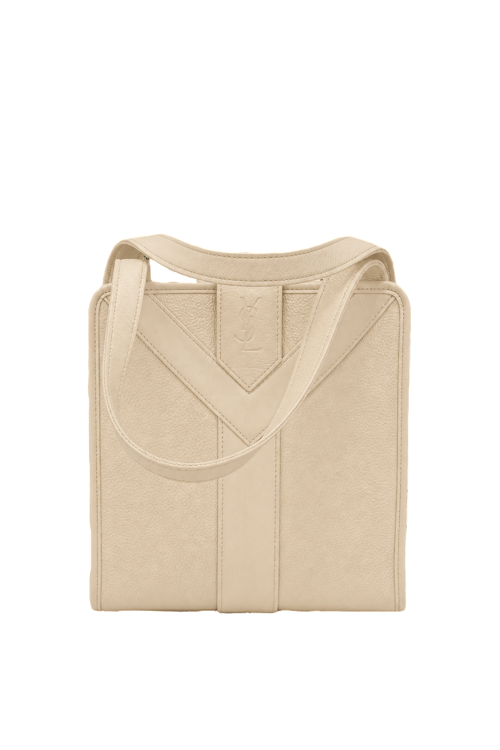 1980s Cream Leather Bag - Front View
