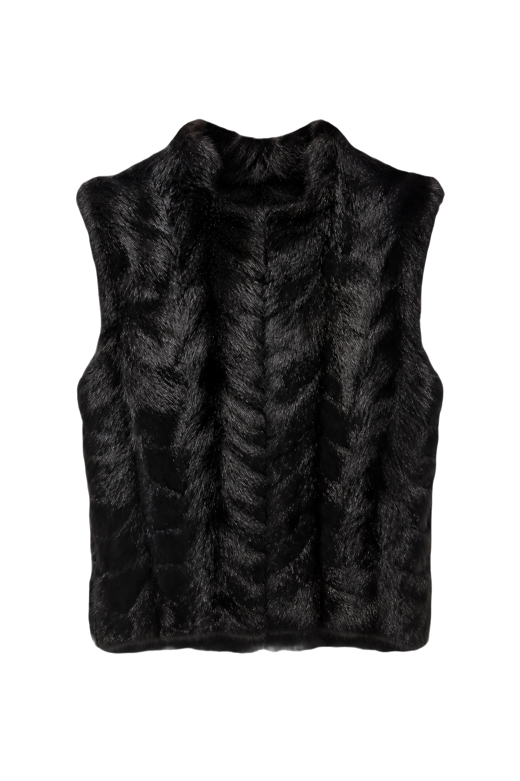 1990s Black Synthetic Vest - Front View
