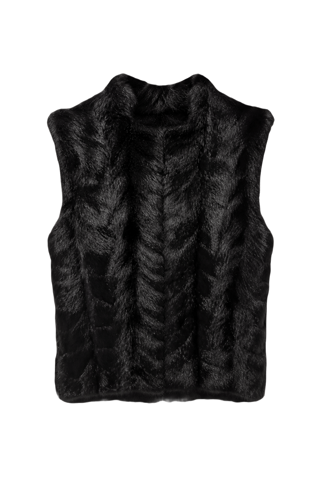 1990s Black Synthetic Vest - Front View