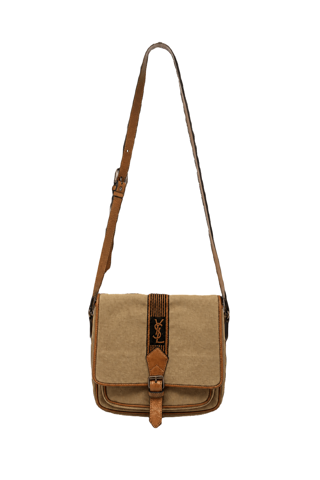 1980s Tan Canvas Bag - Front View