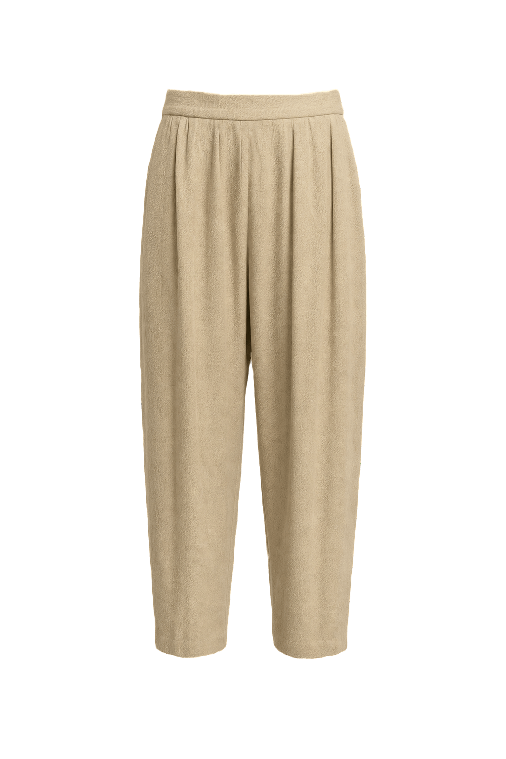 1990s Cream Polyester Pants - Front View