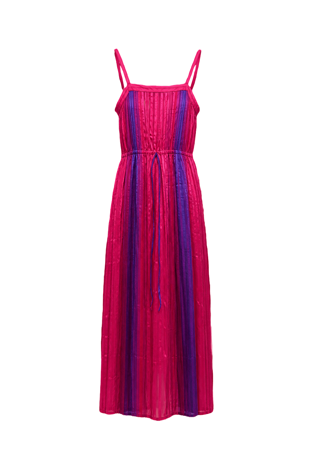 1970s Pink Synthetic Maxi Dress - Front View