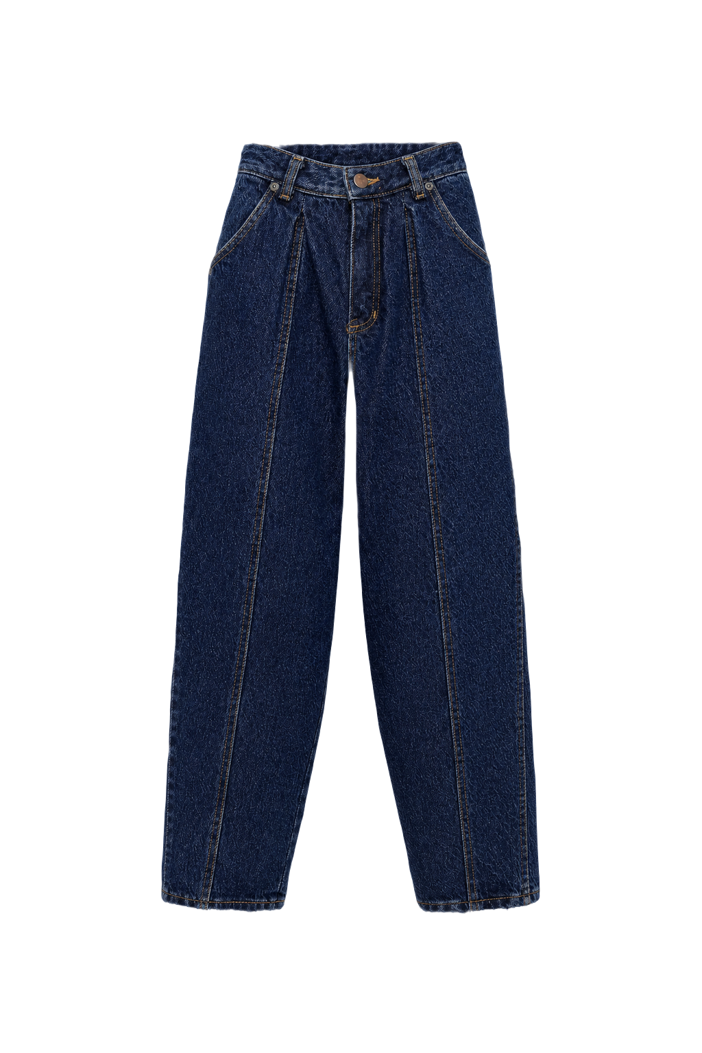 1970s Dark Blue Denim Jeans - Front View