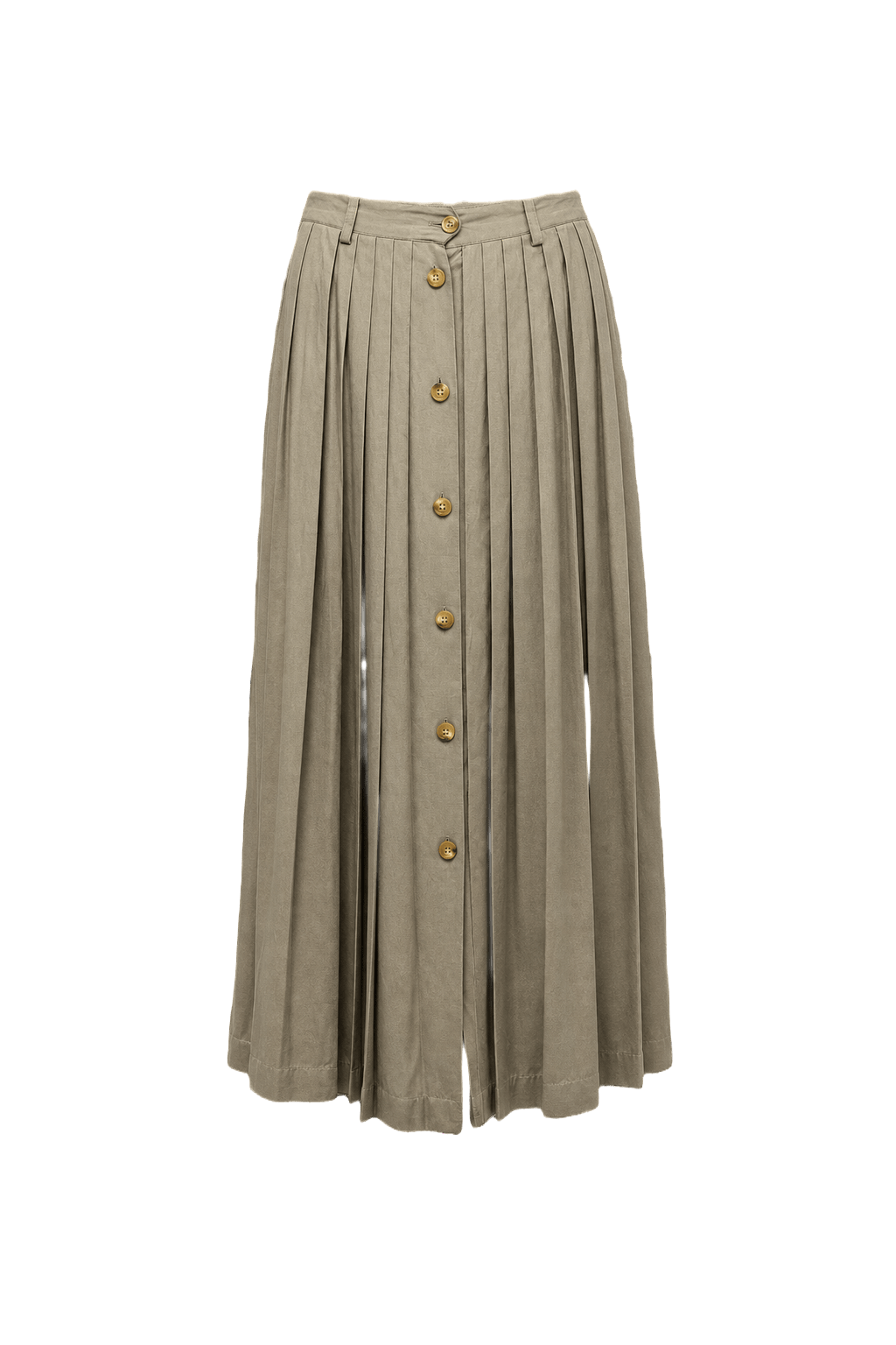 1960s Beige Cotton Skirt - Front View