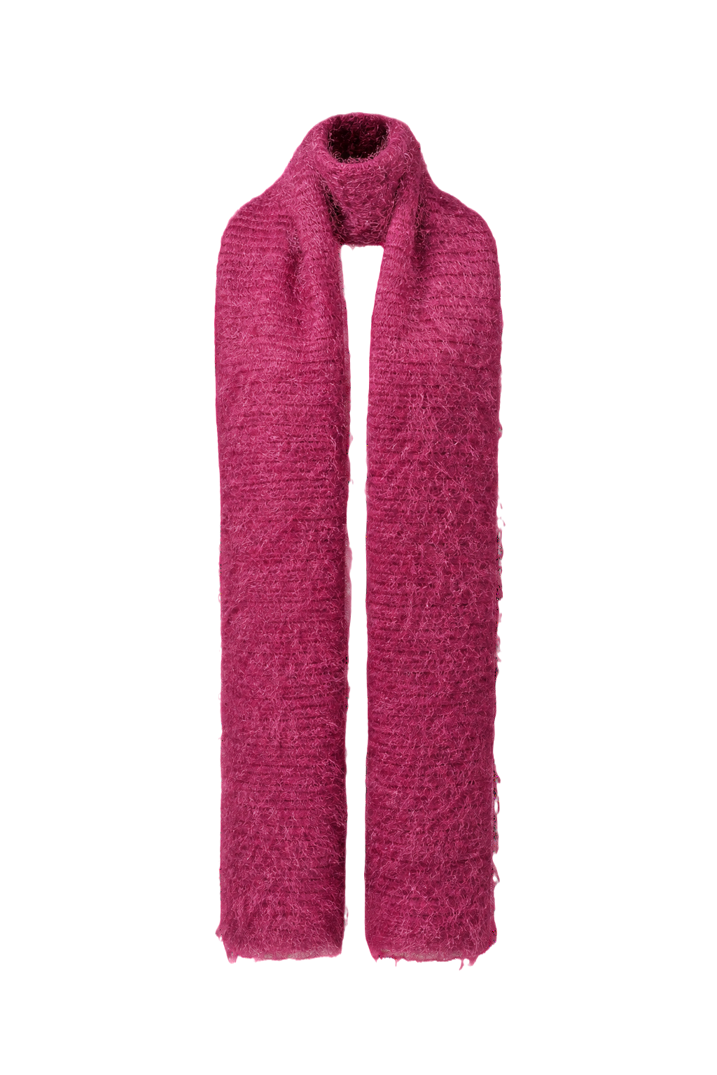 1980s Fuchsia Synthetic Fiber Scarf - Front View