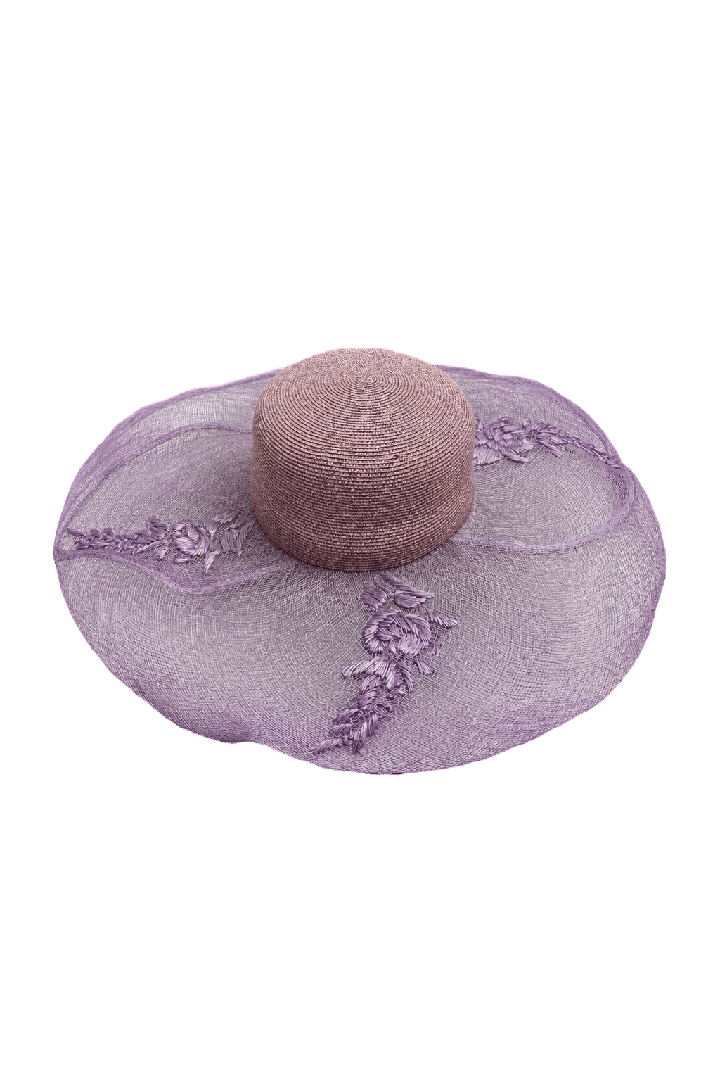 1970s Lavender Purple Straw Hat - Front View