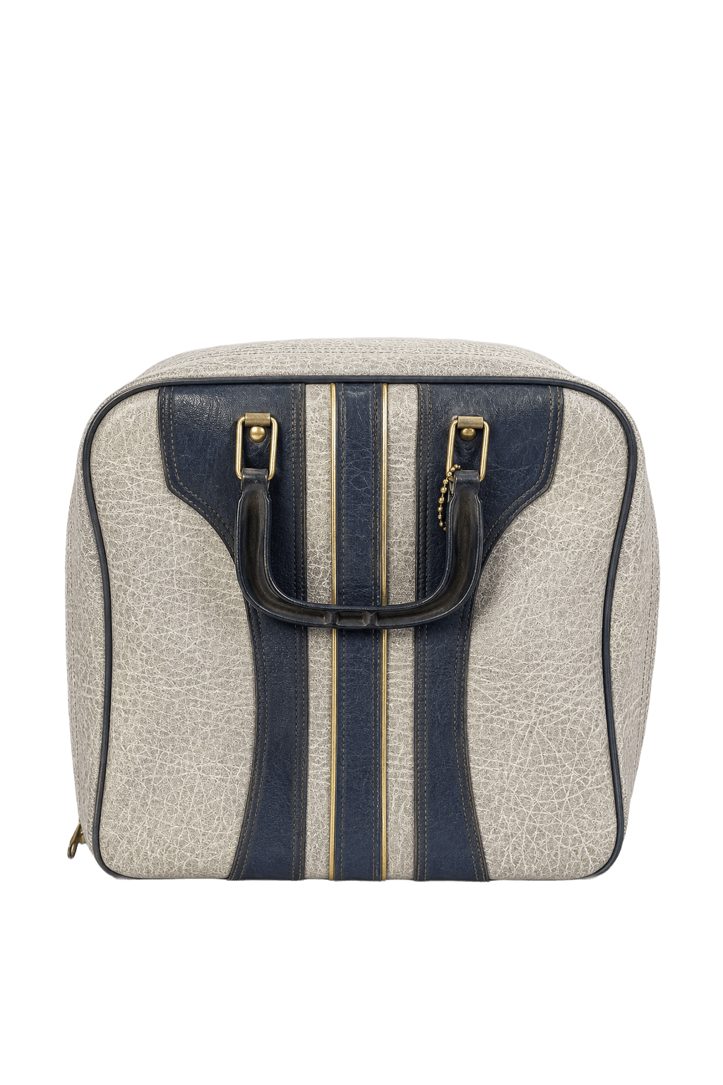 1980s Blue Leather Bag - Front View